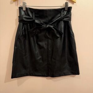 Banana Republic Black Faux Leather Mini Skirt